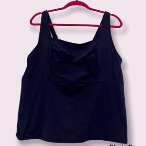 Land's End Square Neck Navy Tankini